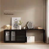 Stylish Black Glass-Cabinet with Three Spacious Drawers – Ultimate Storage Solution! fvp-4596